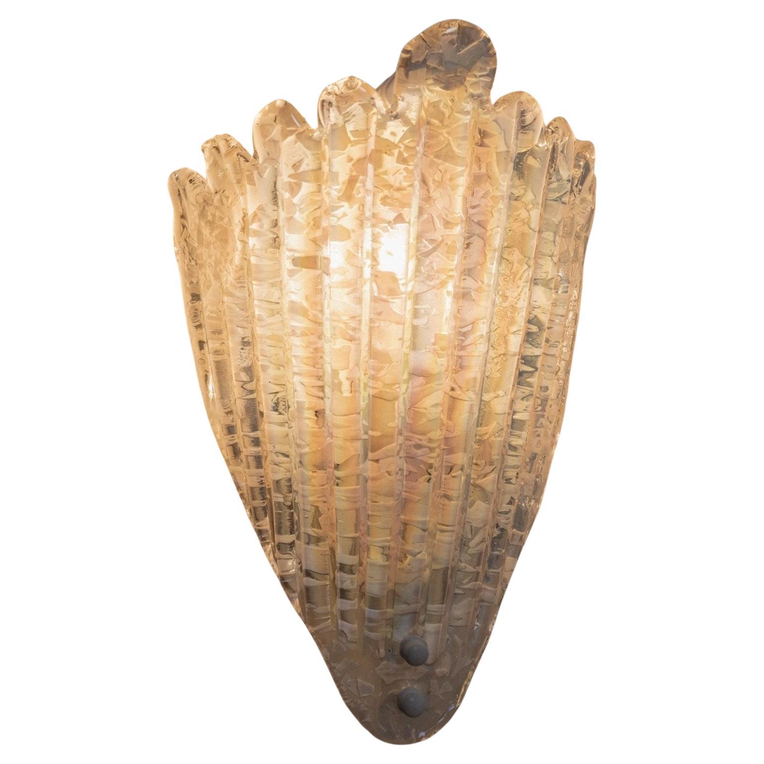 Lámpara de pared vintage de cristal de Murano, Italia, años 70