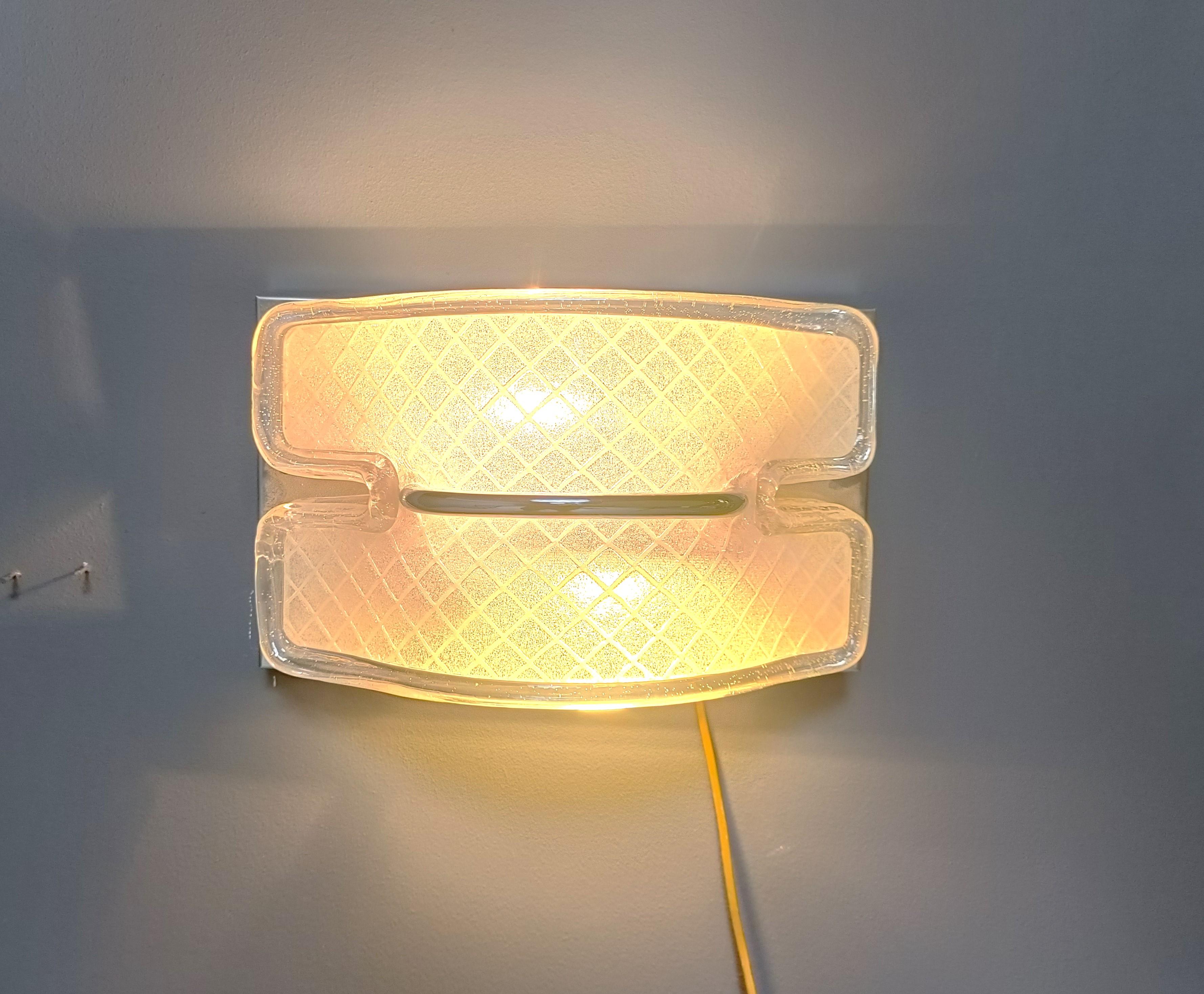 Mid-Century Modern Appliques murales vintage en verre Murano, 1970 en vente