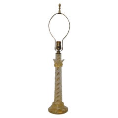 Lampe de table Vintage Murano Gold Fleck Attribuée à Barovier, circa 1940s
