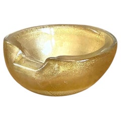 Vintage Murano Gold Flecked Glass Bowl