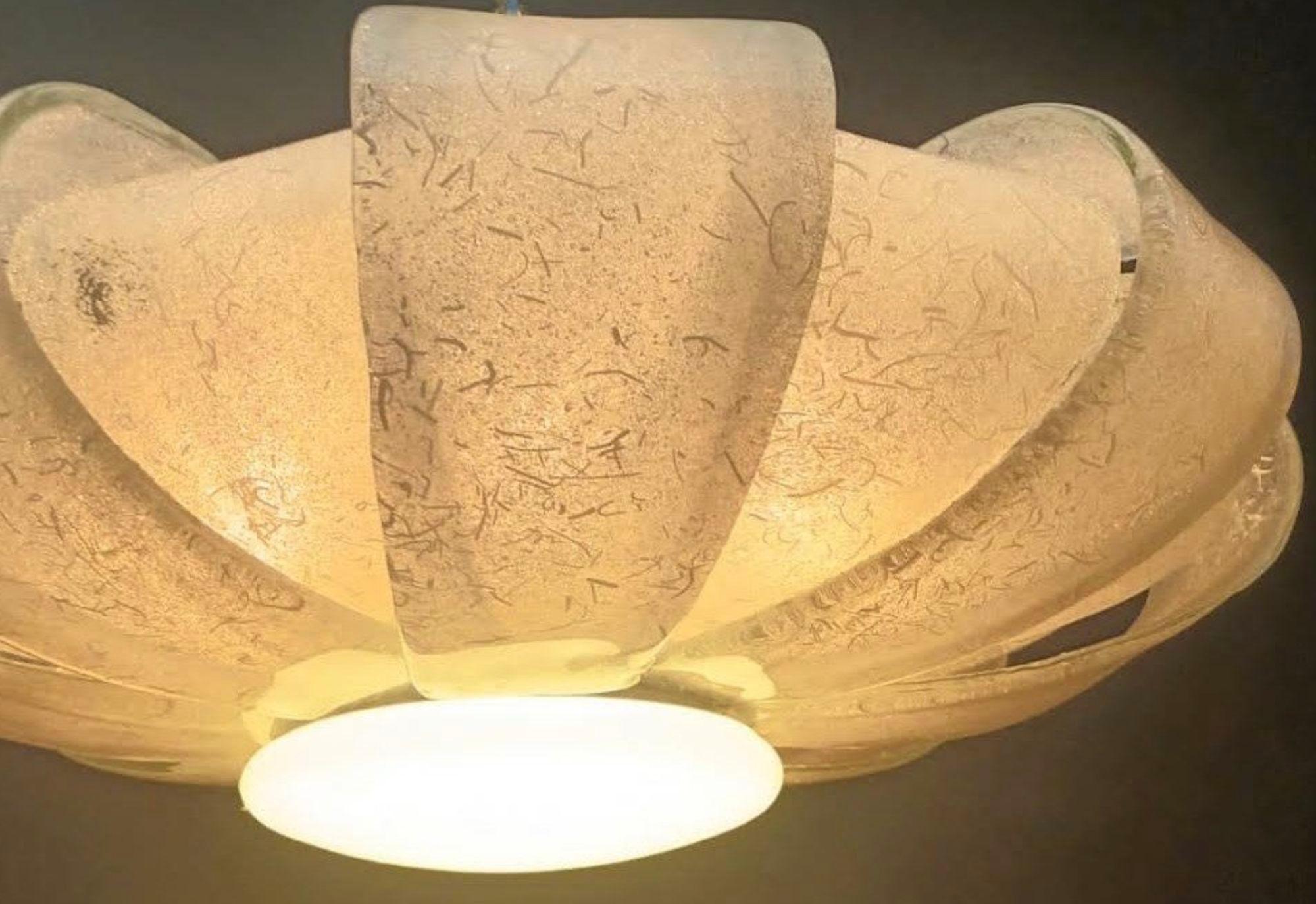 Vintage Murano Graniglia Glass Flush Mount by Aureliano Toso. Italy, 1960's. For Sale 1