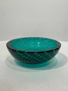 Vintage Murano Green Bubble Dish