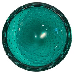 Vintage Murano Green Bubble Dish