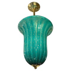 Vintage Murano Green Glass Lantern