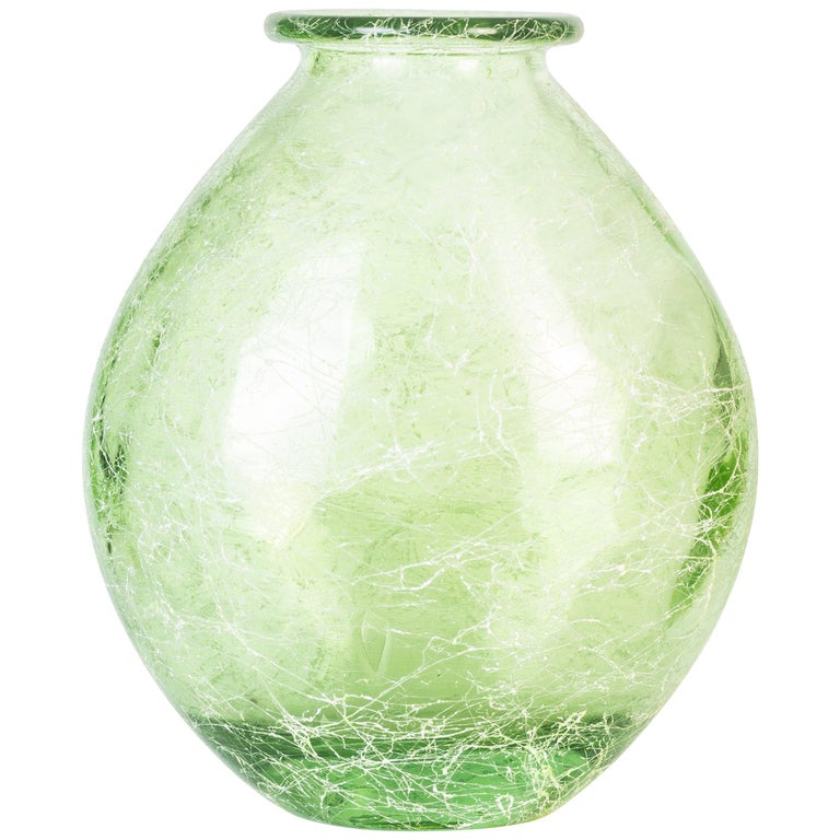 Vintage Murano Green Glass Vase, Italy, 1970s at 1stDibs