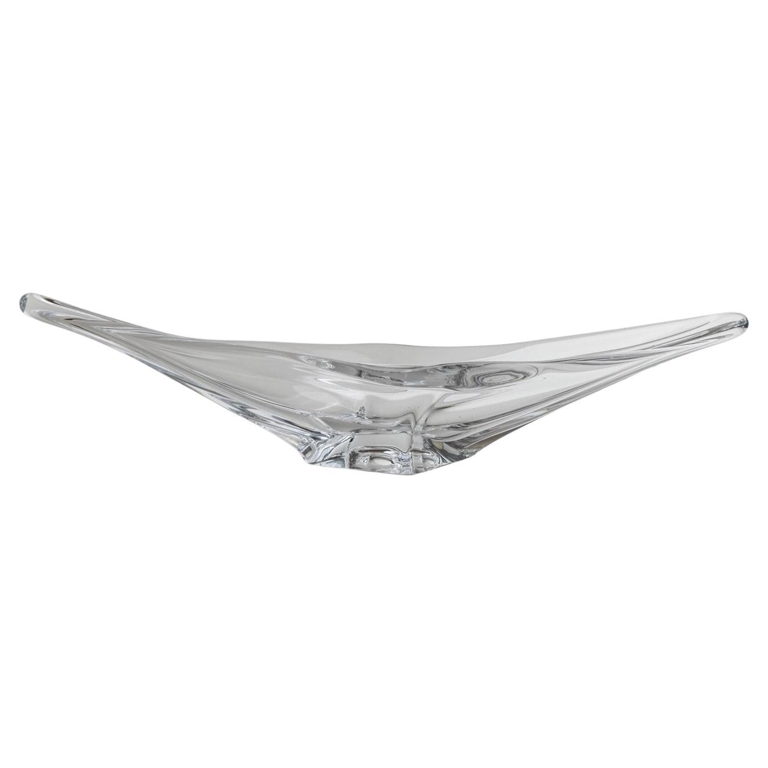 Vintage Murano Heavy Clear Art Glass Bowl by Richard Ginori, Italy, 1970s