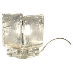 Vintage Murano Ice Glass Lamp by Vetrerie Toso, 1970s