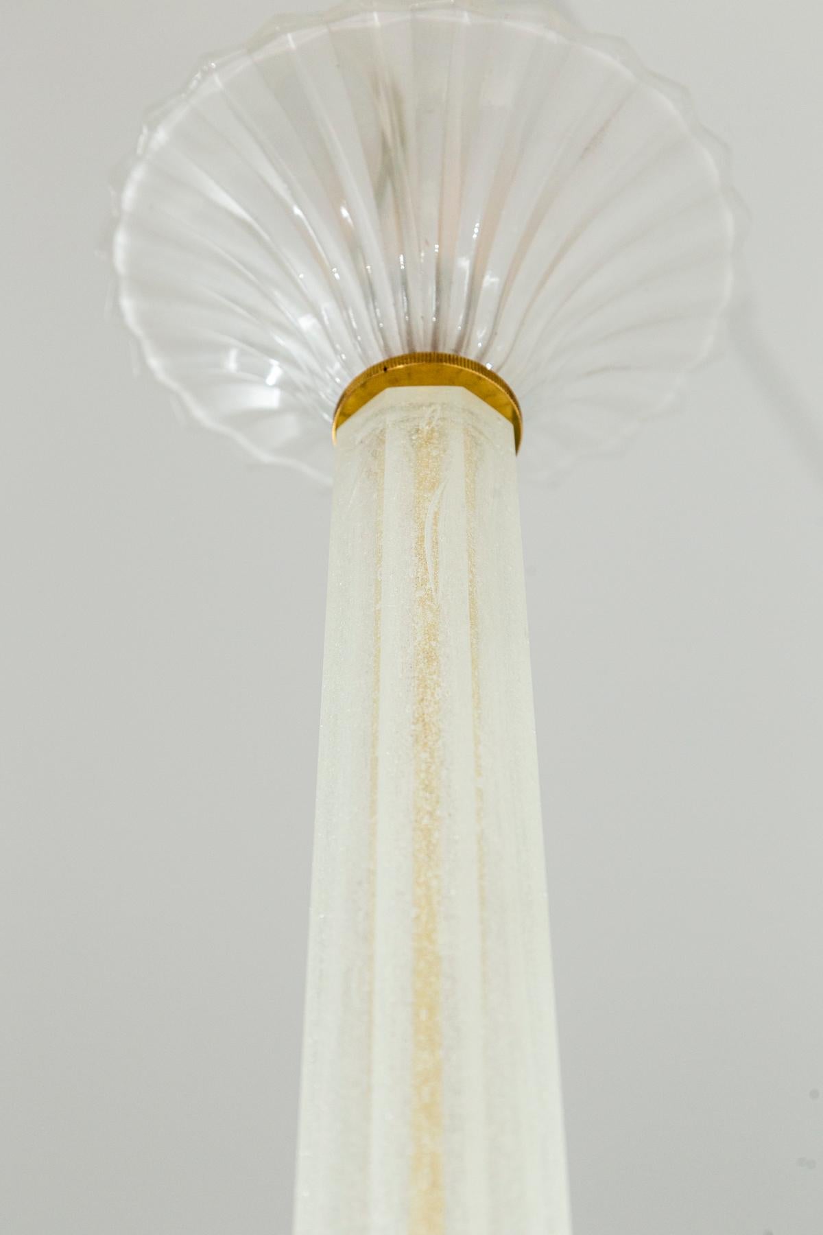 Vintage Murano Icy Venini Ceiling Fixture, UL Certified For Sale 3