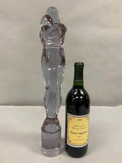 Vintage Murano Italian Mid Century Modern Purple Glass Lovers Embrace Sculpture