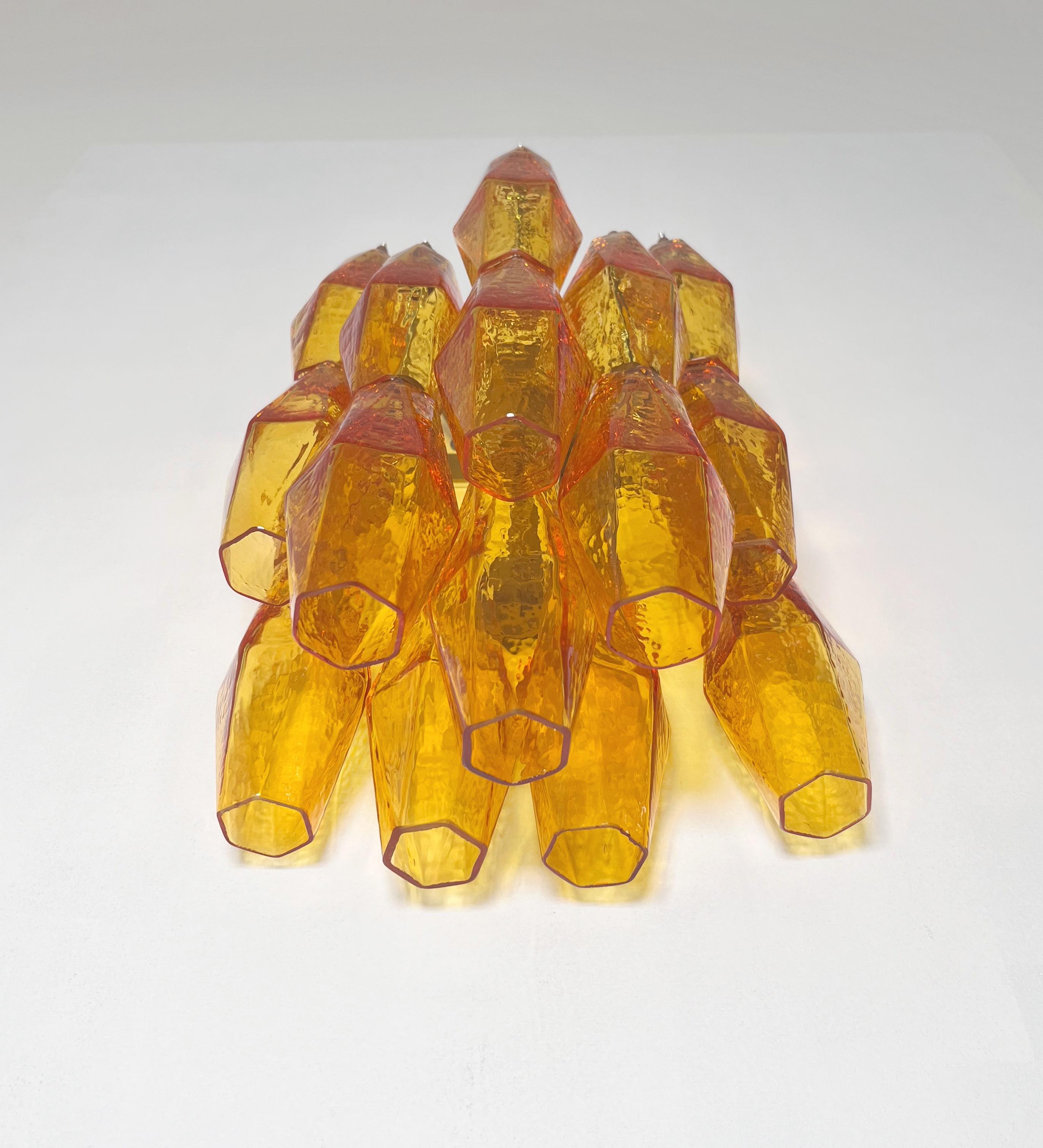 Vintage Murano Italienisch POLIEDRI Bernsteinglas Wandleuchter (20th Century) im Angebot