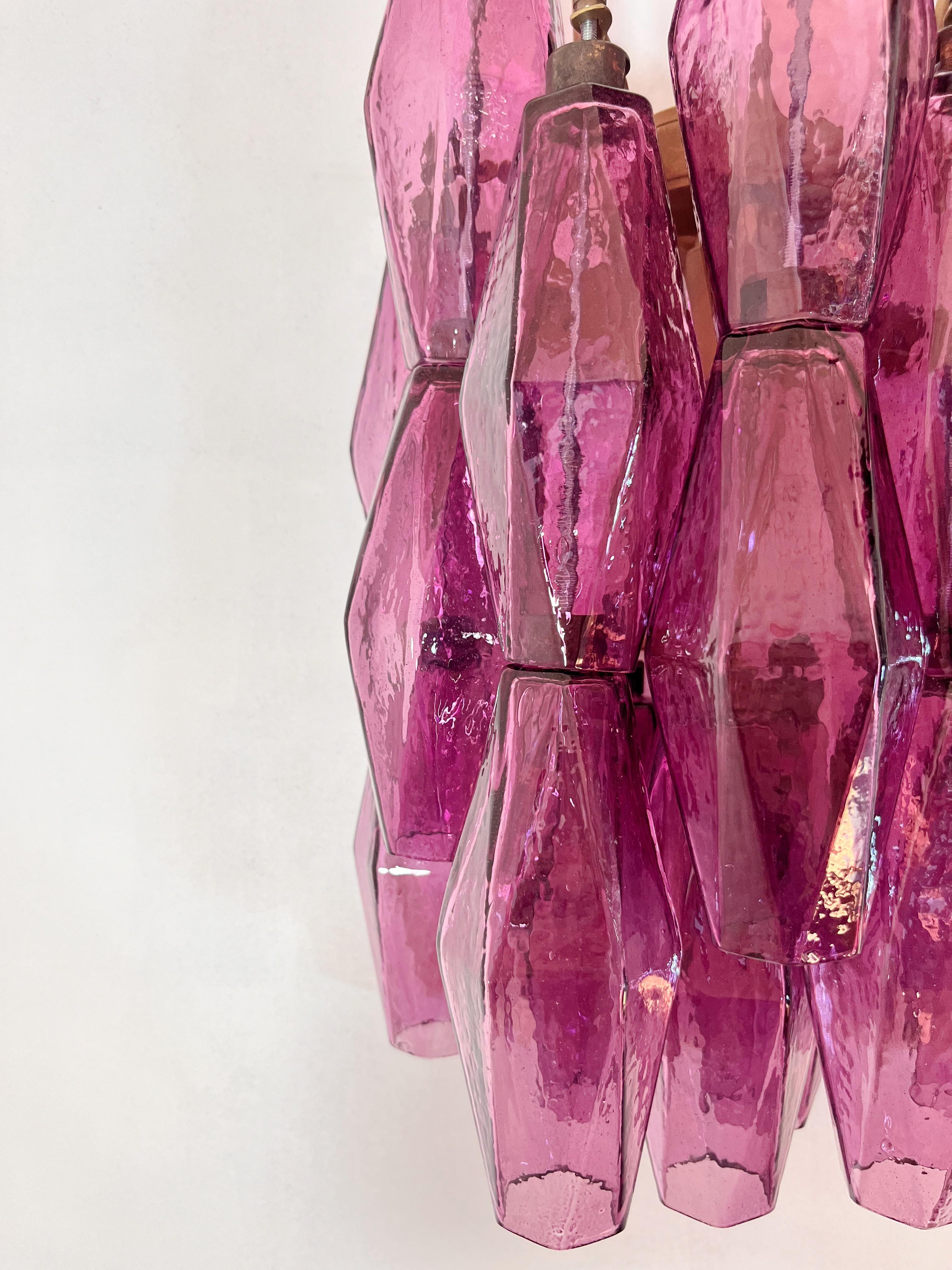 Vintage Murano Italian POLIEDRI amethyst pulegoso glass wall sconces 4