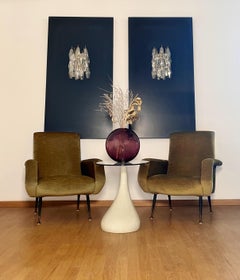 Vintage Murano Italian POLIEDRI iridescent glass wall sconces