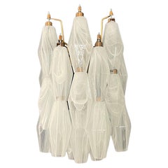 Vintage Murano Italienisch Poliedri Trasparent Glas Wandleuchter