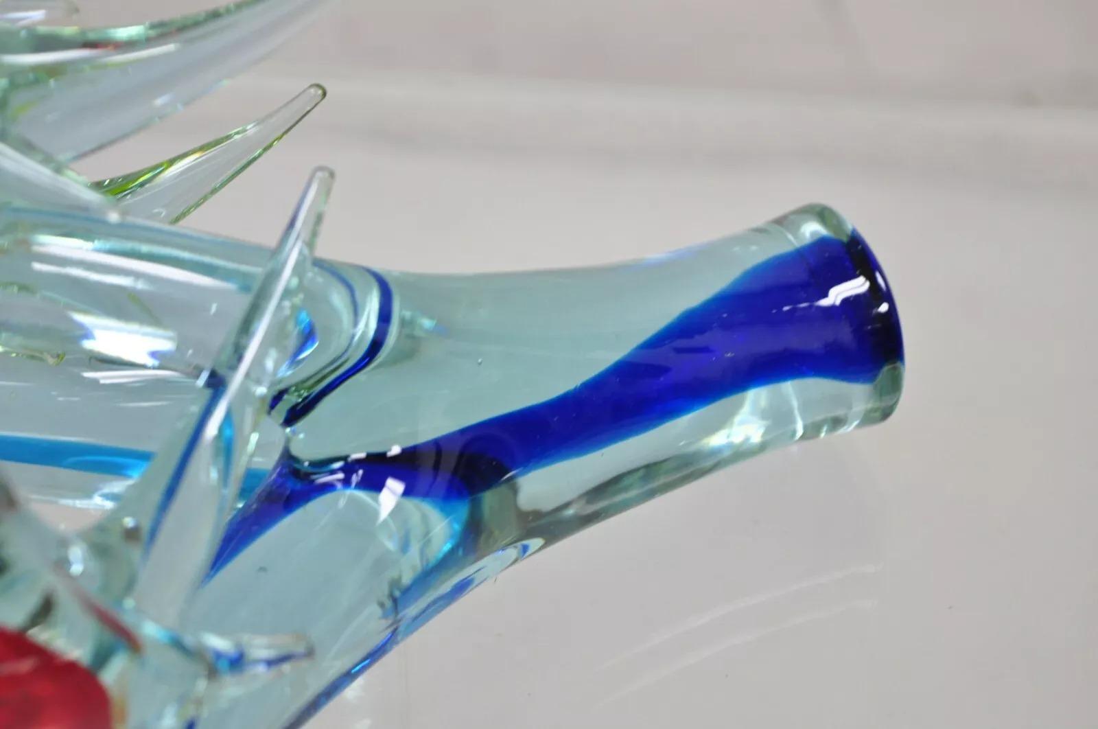 Vintage Murano Italia Arte Vidrio Modernismo 3 Pájaros Posados en Rama Escultura en venta 2