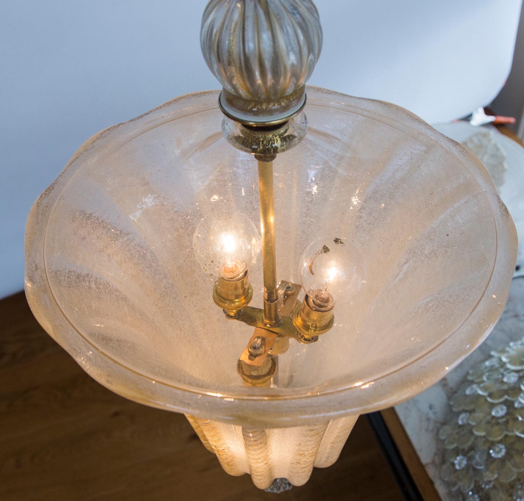 Vintage Murano Lantern by Ercole Barovier In Good Condition In Westport, CT