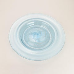 Vintage Murano Latticino Swirl Art Glass Bowl Dish Gold Accents Fratelli Toso