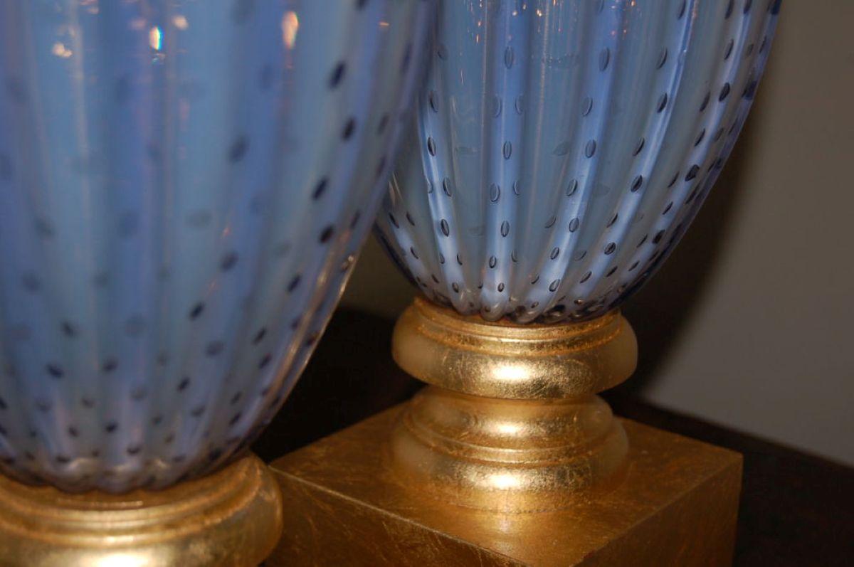 Vintage Murano Lavendel Opalglas Lampen im Zustand „Gut“ im Angebot in Smyrna, GA