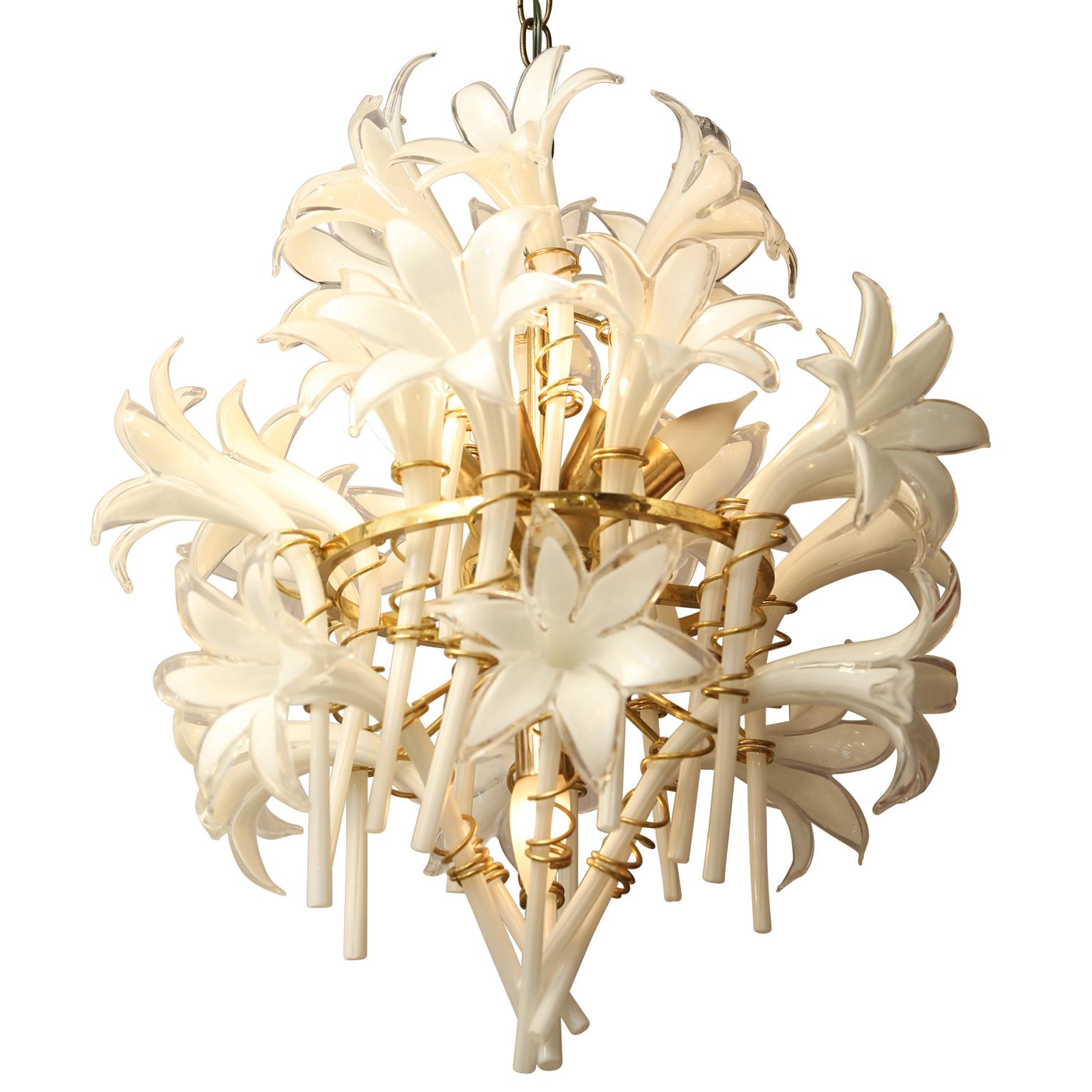 Vintage Murano Lilly Chandelier by Franco Luce
