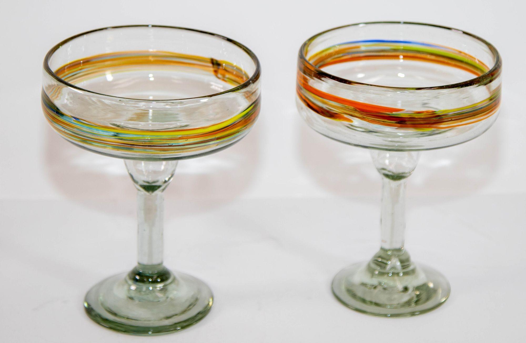 Vintage Murano Martini Glasses Set of 2 3