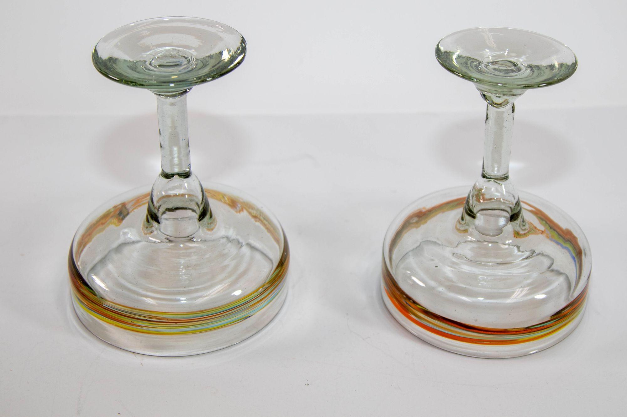 Blown Glass Vintage Murano Martini Glasses Set of 2