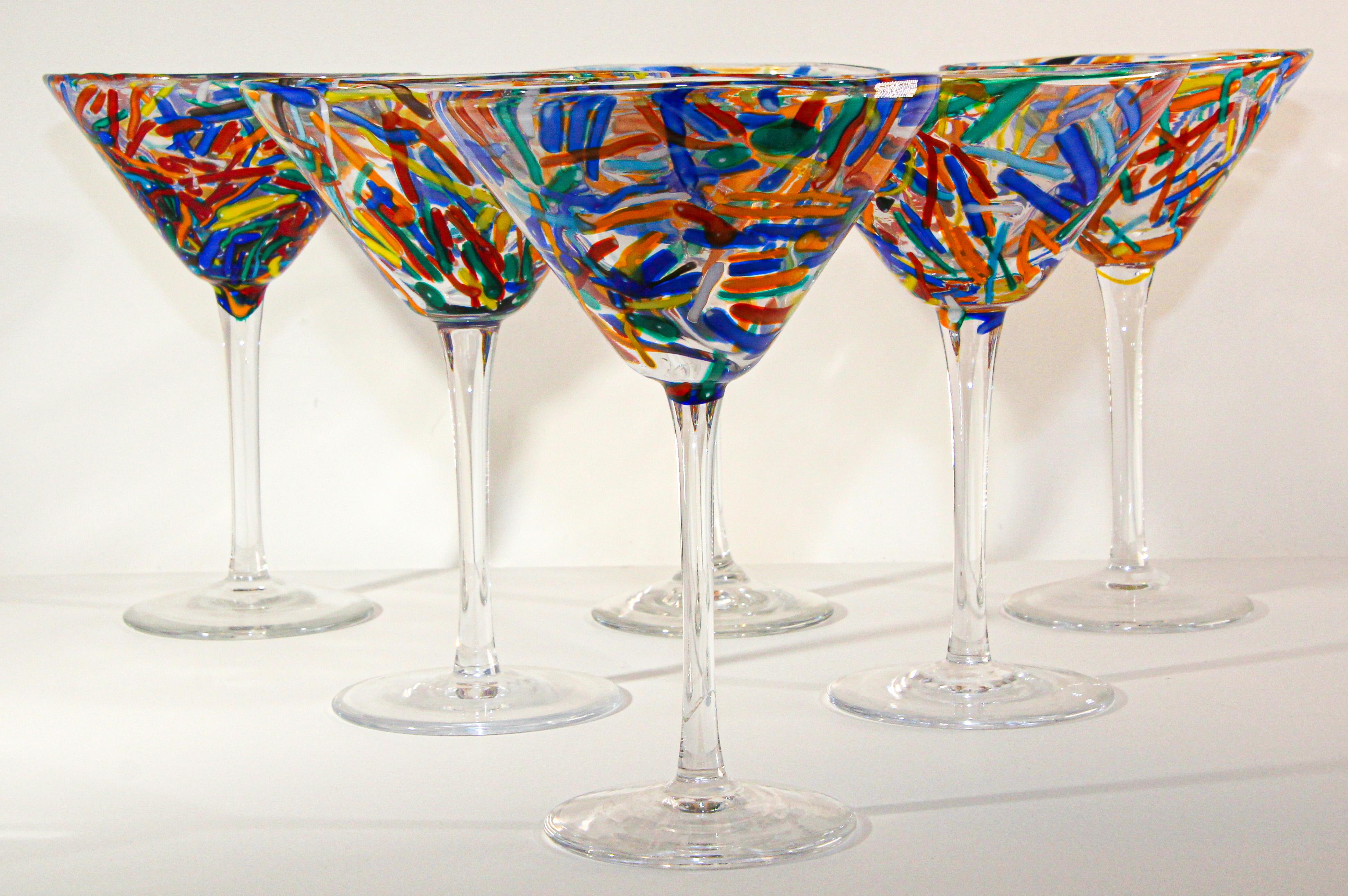 colorful martini glasses