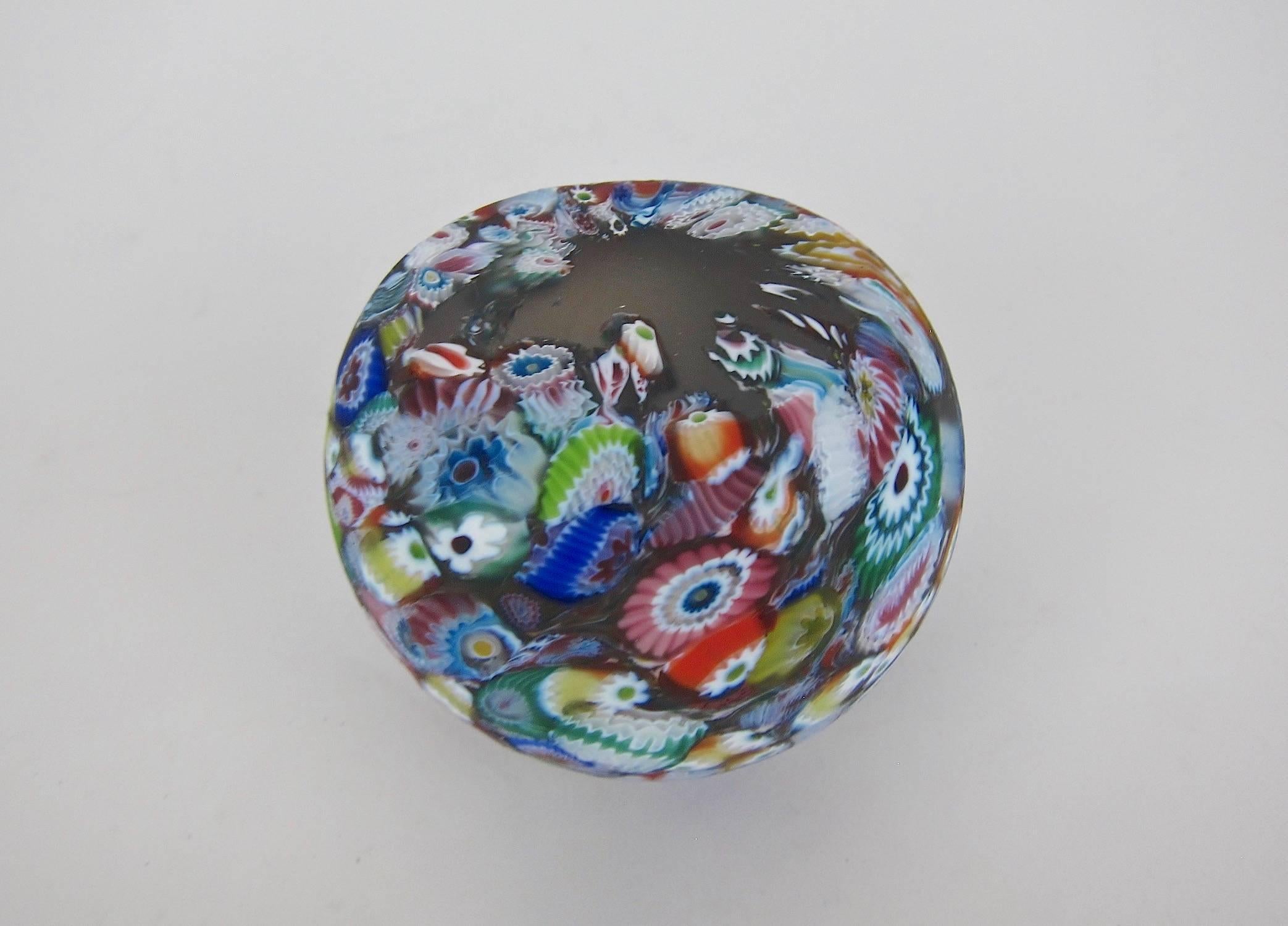 Vintage Murano Millefiori Art Glass Paperweight In Good Condition In Los Angeles, CA