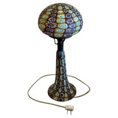 Vintage Murano Millefiori Glass Mushroom Table Lamp Attributed to Fratelli Toso