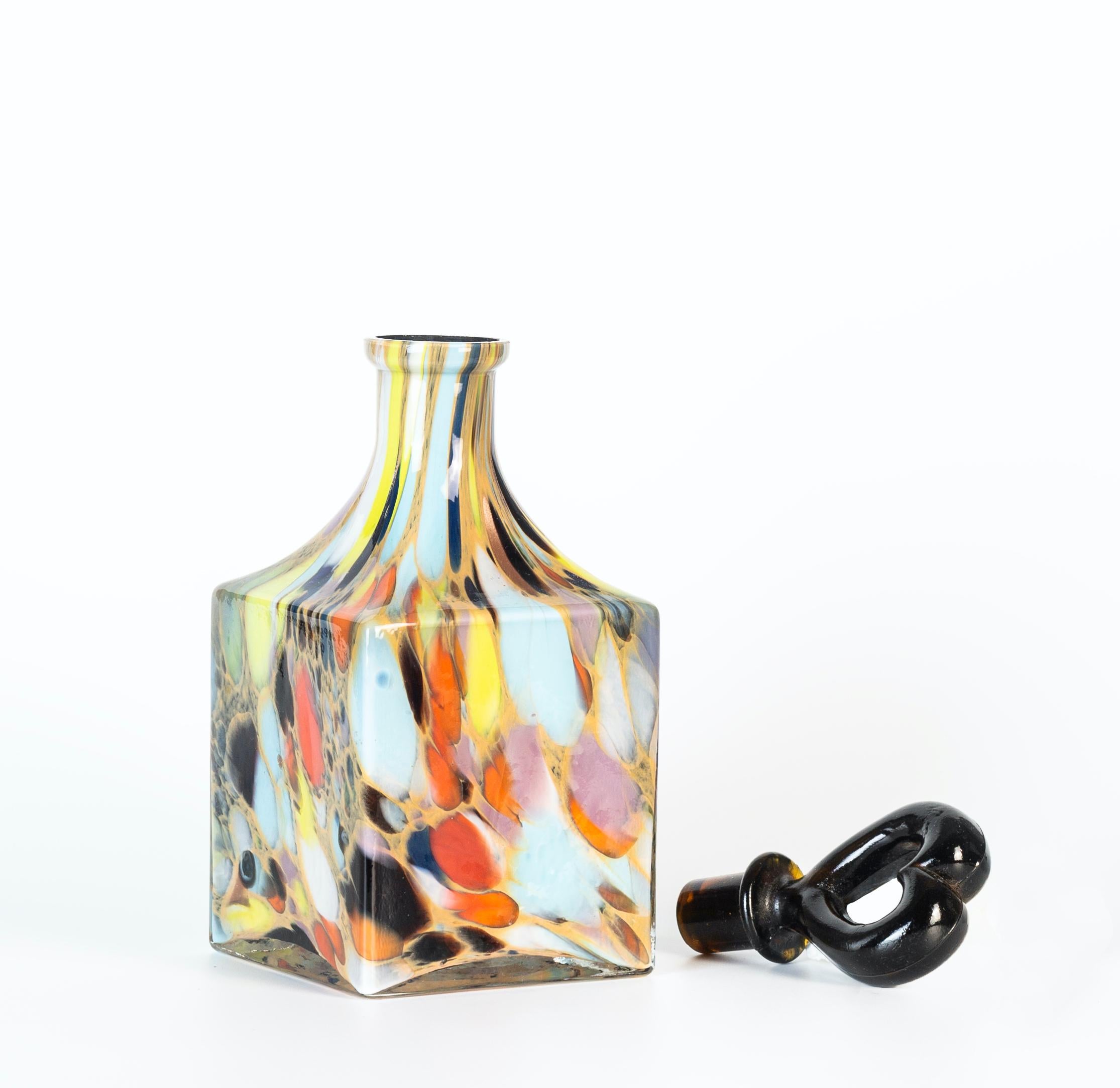 Vintage Murano Multicolored Bottle, 1970s In Good Condition In Roma, IT