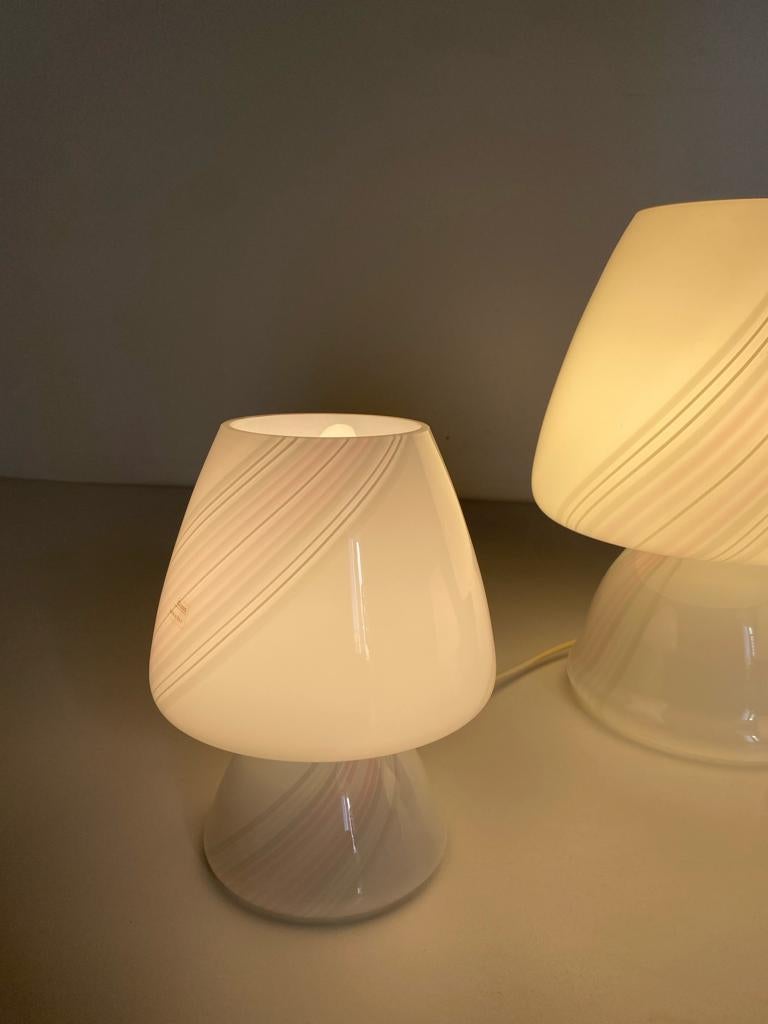 Vintage Murano mushroom table lamps, set of three, Italy 1970s For Sale 4