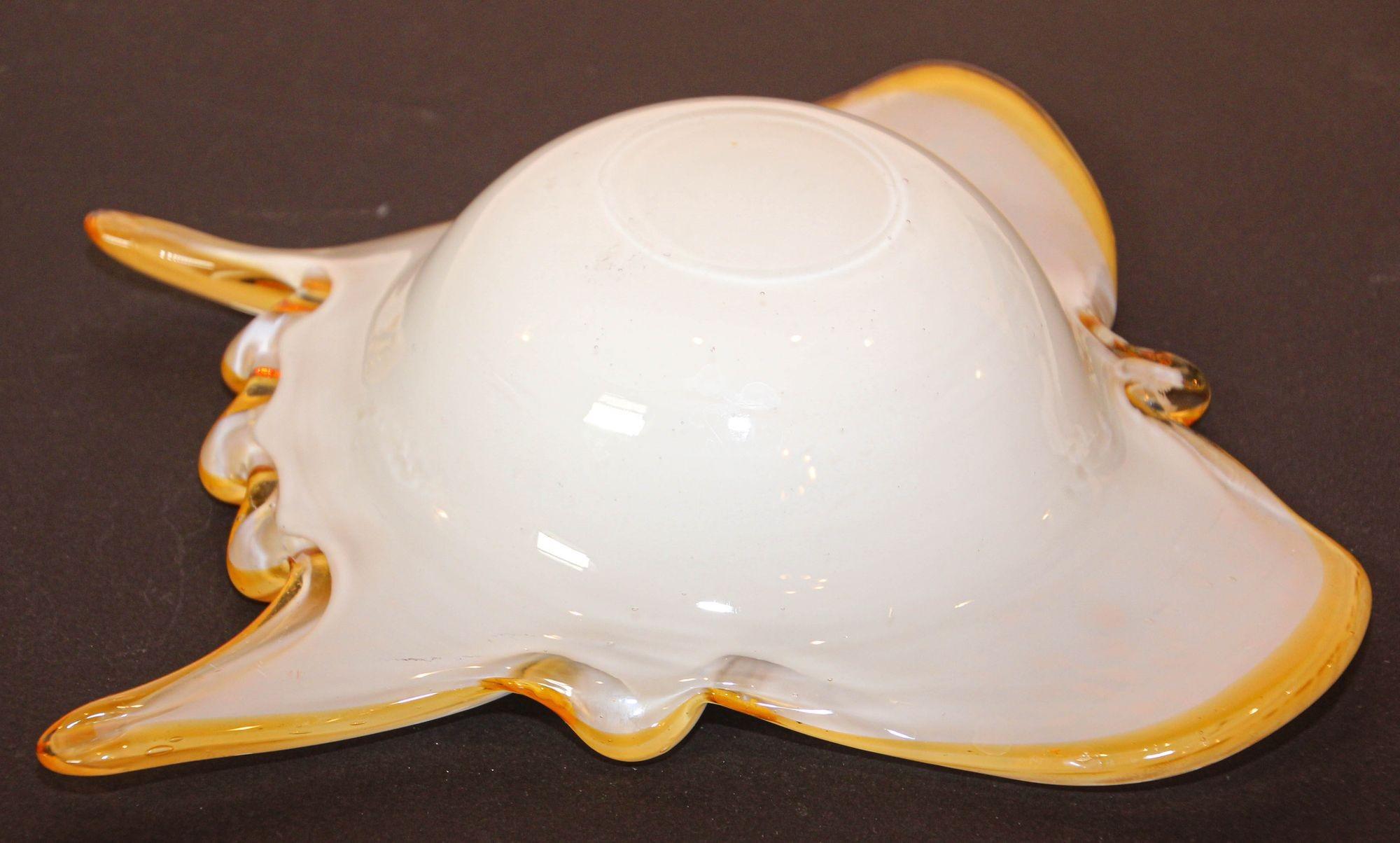 Vintage Murano Opal & Gold Aventurine Art Glass Bowl Ashtray Fratelli Toso I For Sale 9
