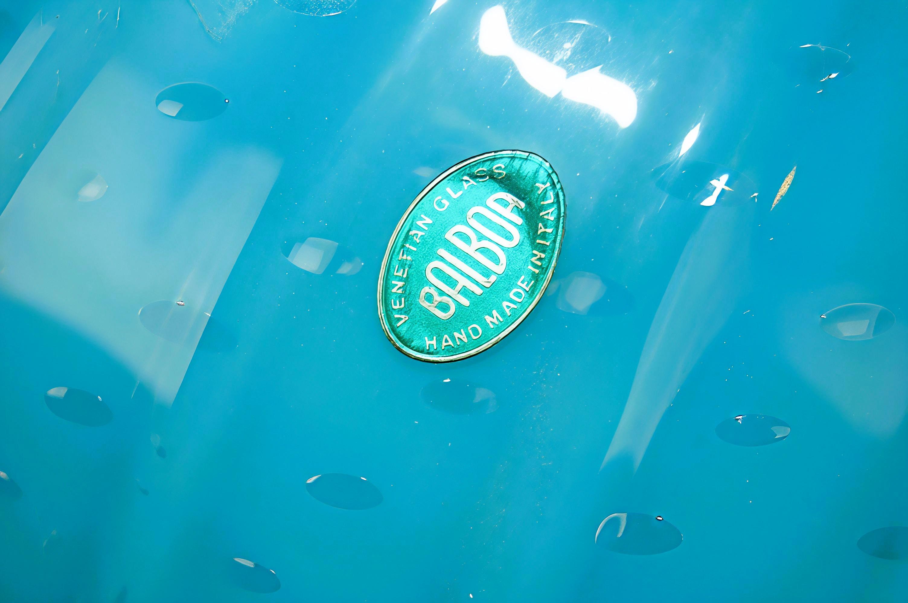 Lámparas de mesa vintage de bolas de cristal opalino de Murano Azul Vidrio soplado en venta
