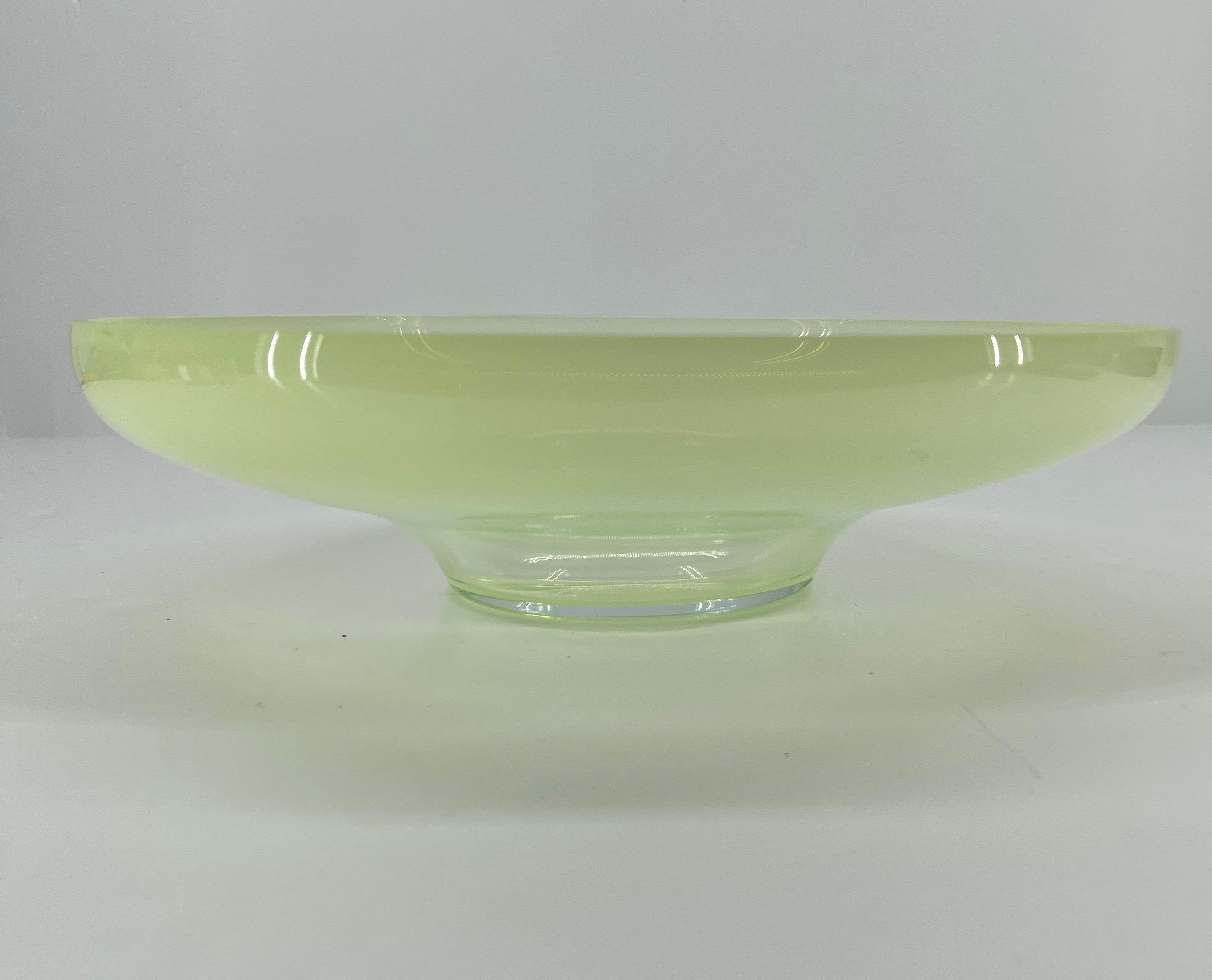 Vintage Murano Opaline Glass Large Centerpiece Bowl For Sale 3