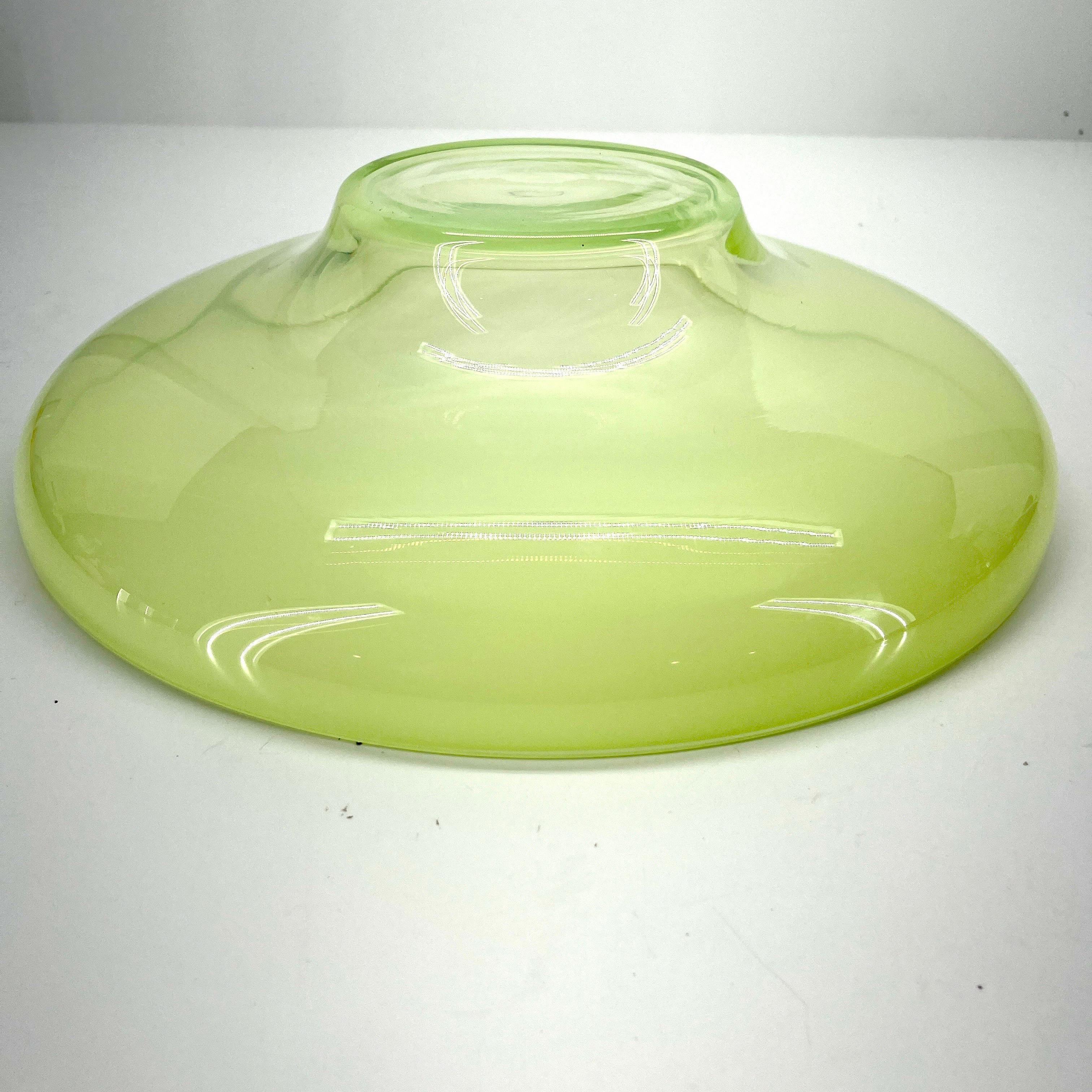 Vintage Murano Opaline Glass Large Centerpiece Bowl For Sale 5