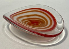 Vintage Murano Orange Swirled Dish
