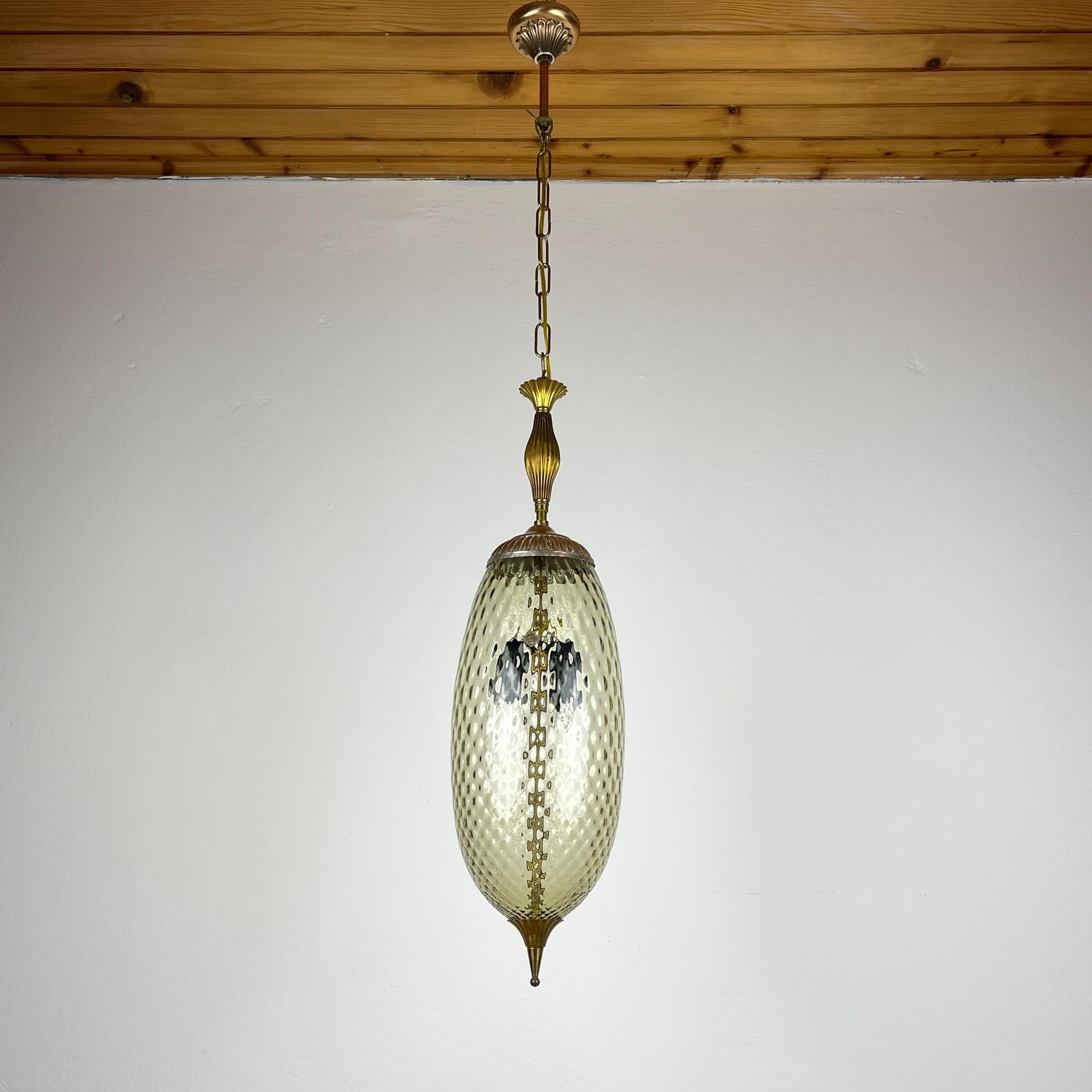 Vintage murano pendant lamp, Italy, 1950s 3