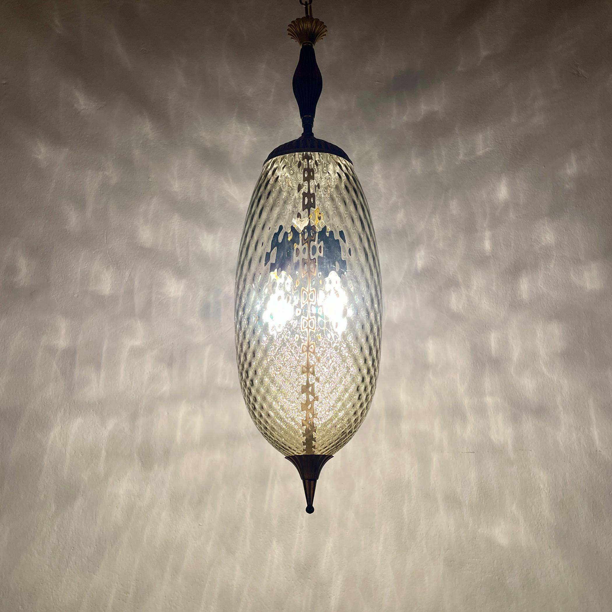Vintage murano pendant lamp, Italy, 1950s In Good Condition In Miklavž Pri Taboru, SI