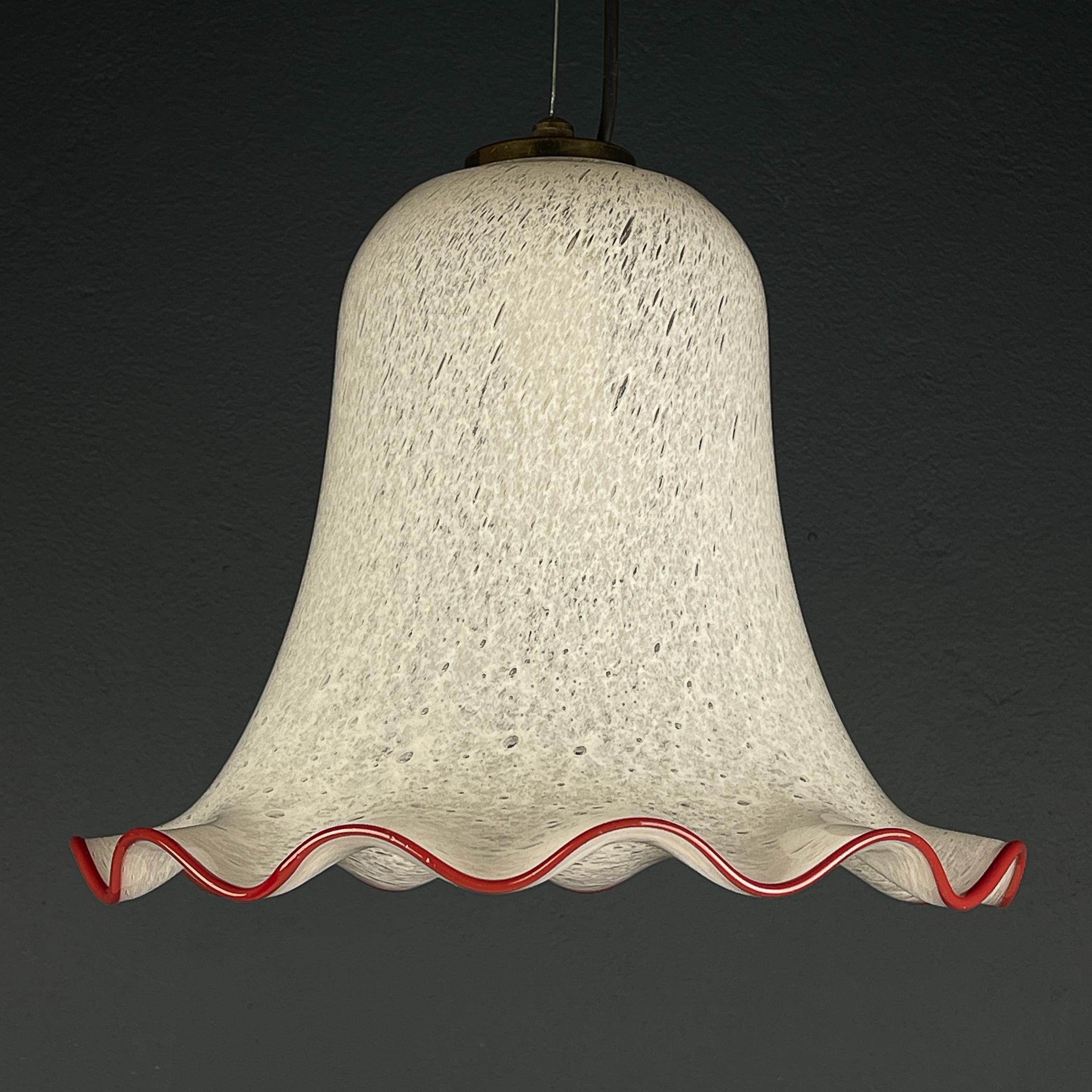 Murano Glass Vintage murano pendant lamp Italy 1970s  For Sale