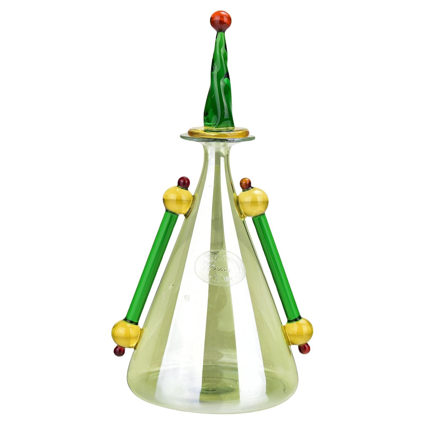 Bottiglia di profumo in vetro artistico di Murano dello Studio Tommasi A