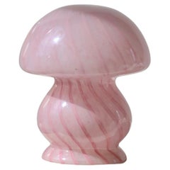 Retro Murano Pink Swirl Mushroom Table Lamp