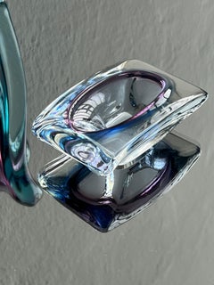 Vintage Murano Pocket Emptier Bowl in violat & blue, rare decorative 60's vase