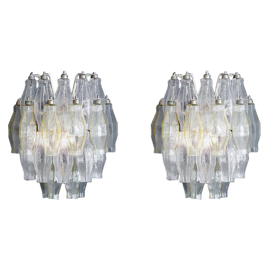 Vintage Murano Polyhedral Wall Lights in Blown Colored Glass, Italy, 1960's
