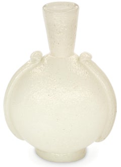 Vintage Murano Pulegoso Glass Vase with Applications, 1930s