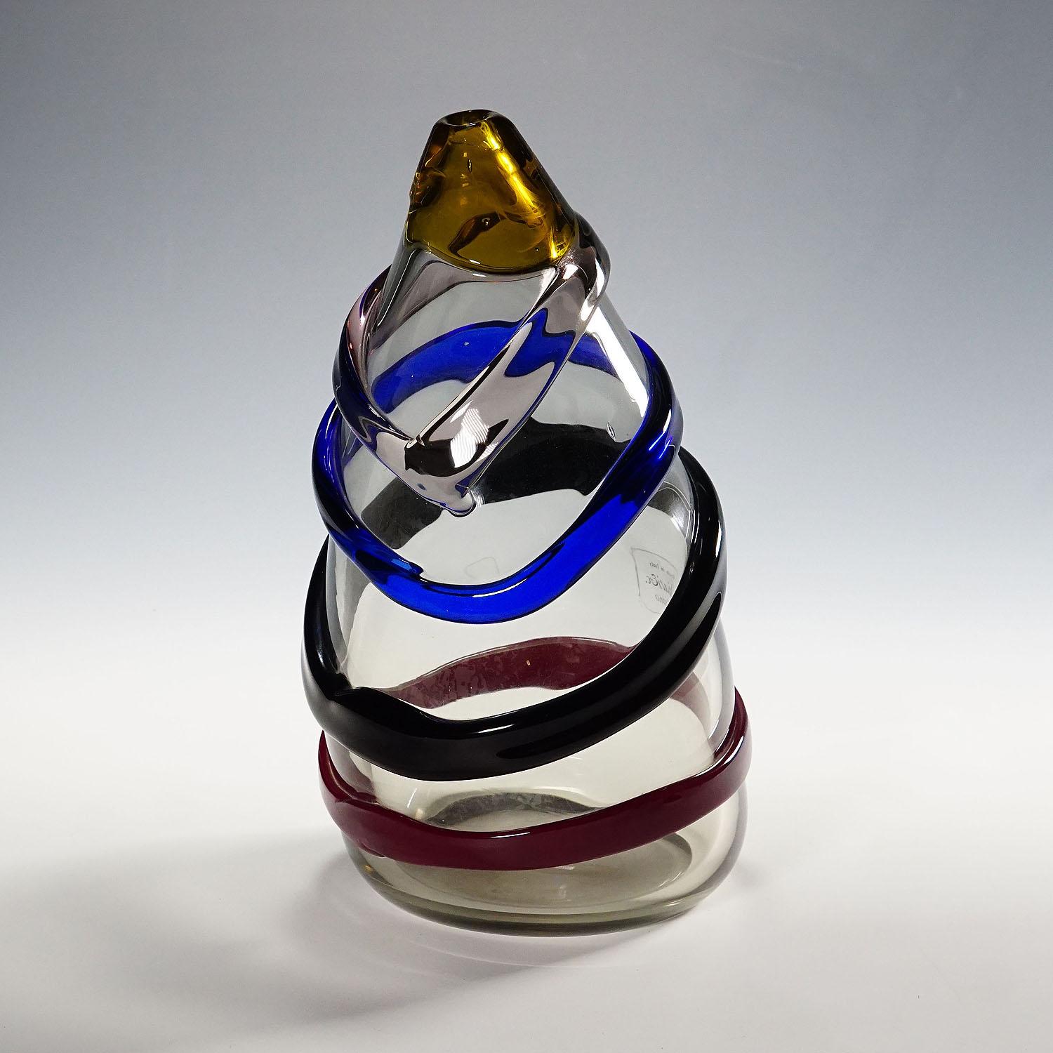 Italiano Vaso vintage in vetro di Murano Sasso di Luciano Gaspari per Salviati & C. 1960 ca. in vendita