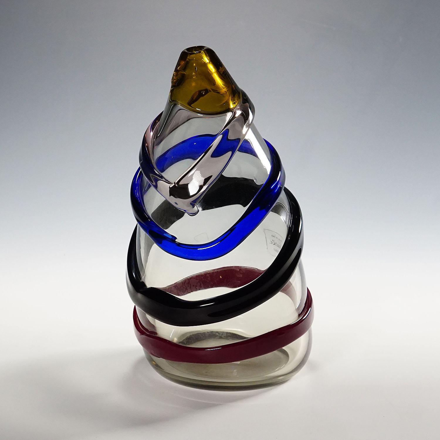 Italian Vintage Murano Sasso Glass Vase by Luciano Gaspari for Salviati & C. ca. 1960 For Sale