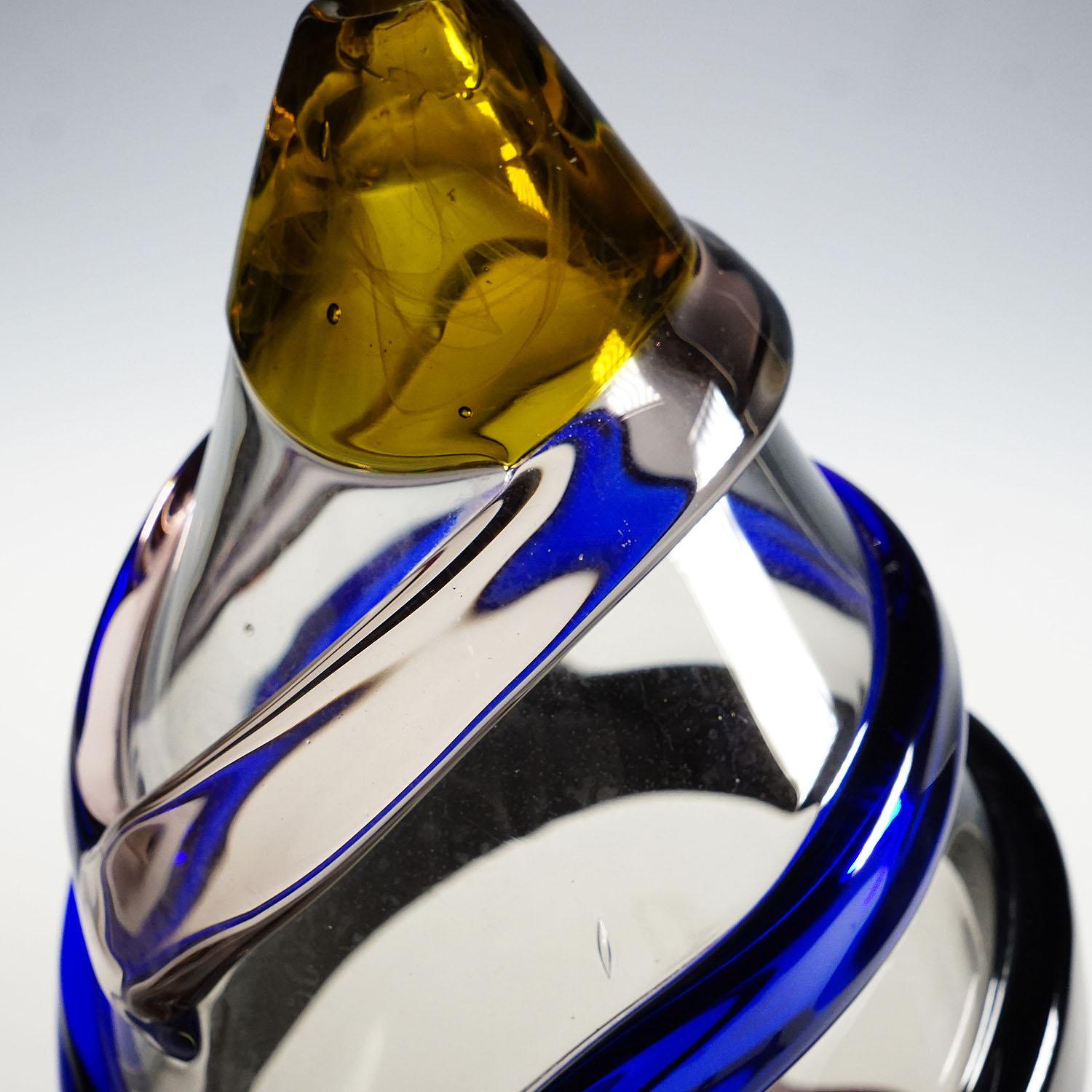 Vintage Murano Sasso Glass Vase by Luciano Gaspari for Salviati & C. ca. 1960 In Good Condition For Sale In Berghuelen, DE