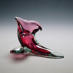 Vintage Murano Sommerso Art Glass Cornucopia by Archimede Seguso