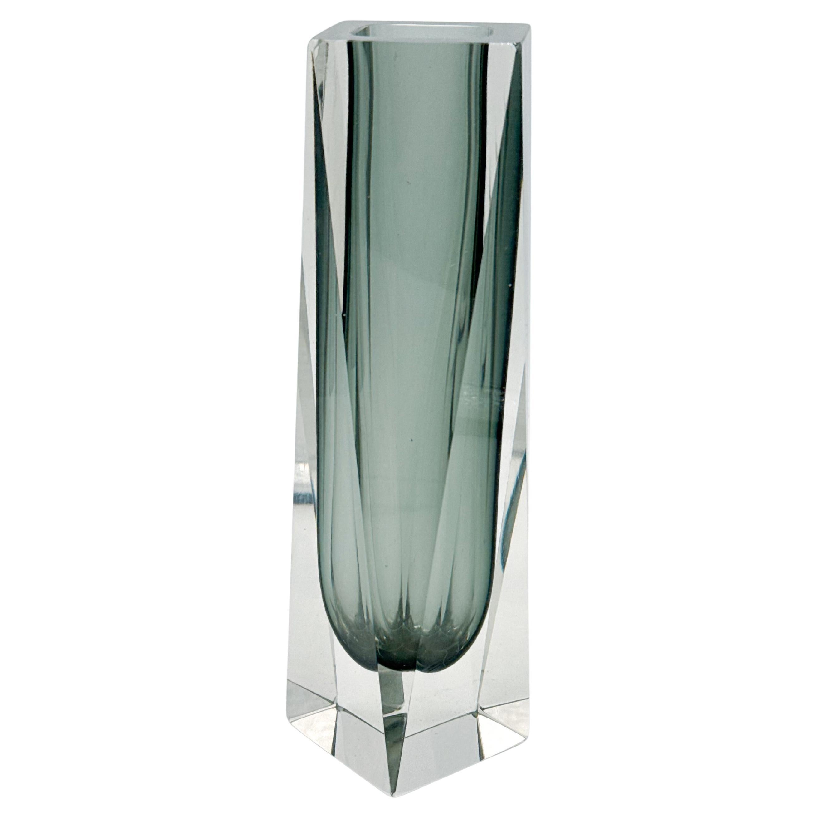 Vintage-Vase aus schwarzem Murano Sommerso-Glas, Italien, 1960er Jahre