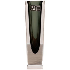 Vintage Murano Sommerso Charcoal Grey Glass Vencenzio Nason Vase V. Nason & Co.