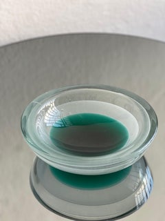 Vintage Murano Sommerso Collectible Sculpture Venini in Aquamarine glass