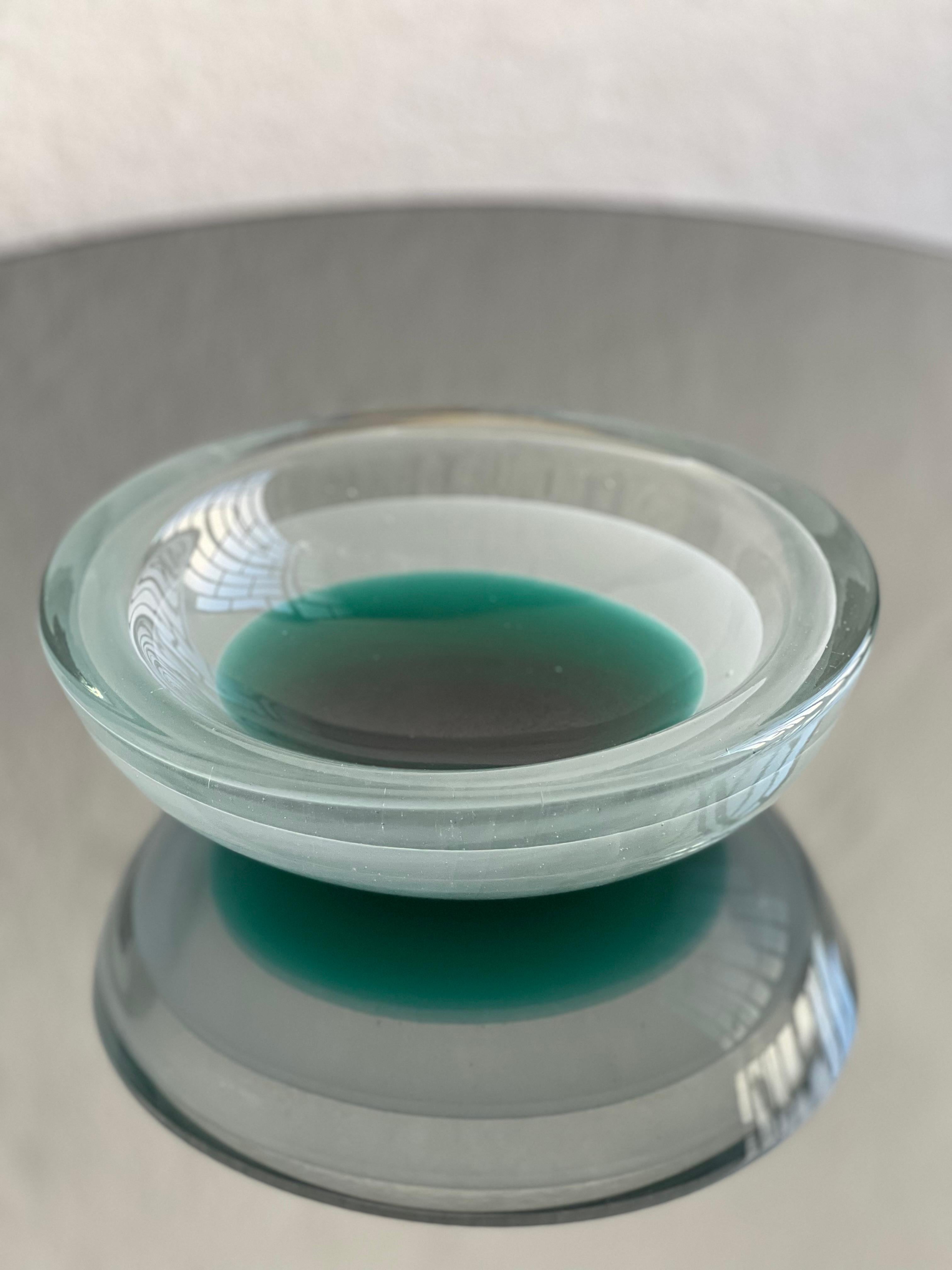 Mid-Century Modern Vintage Murano Sommerso Collectible Sculpture Venini in Aquamarine glass For Sale